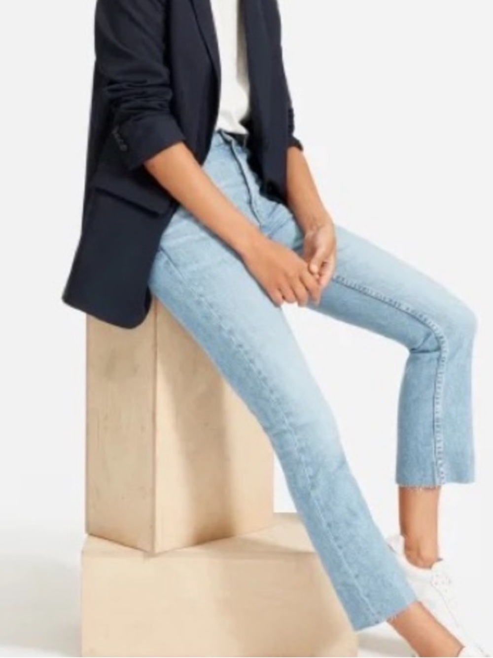 EVERLANE High Rise Kick Crop Denim Jeans sz 25